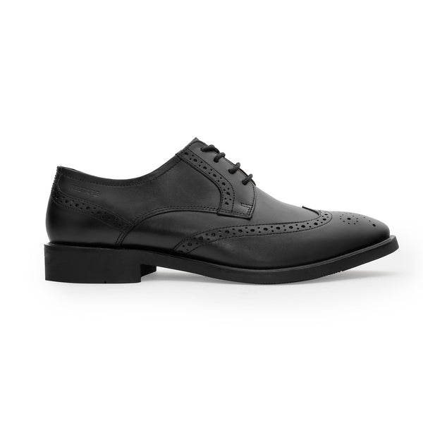 Redtape Men's Leather Brogue Derby Shoes For Refined Daily Formal Style Black