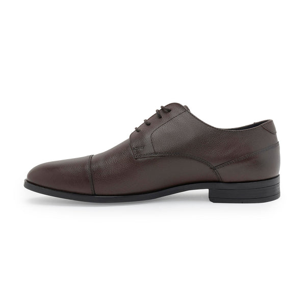 Redtape Men's Leather Derby Shoes For Classic Formal Style Brown