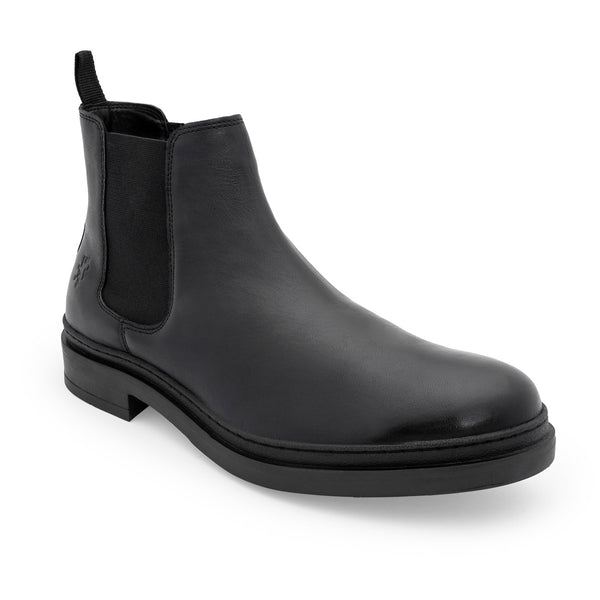 redtape Men's Leather High-Top Boots For Everyday Style Black