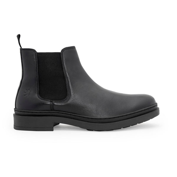 redtape Men's Leather High-Top Boots For Everyday Style Black