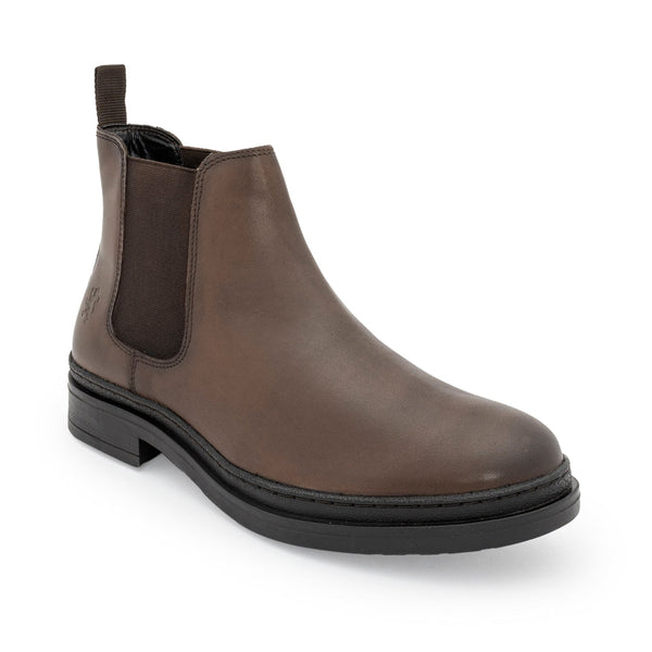 Redtape Men's Leather High-Top Boots For Everyday Style Teak