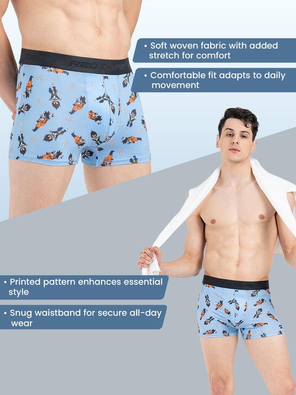 Redtape Men’s Light Blue Printed Elasticated Polyester Stretched Woven Trunk Light Blue