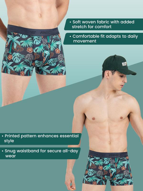 Redtape Men’s Navy Printed Elasticated Polyester Stretched Woven Trunk Navy