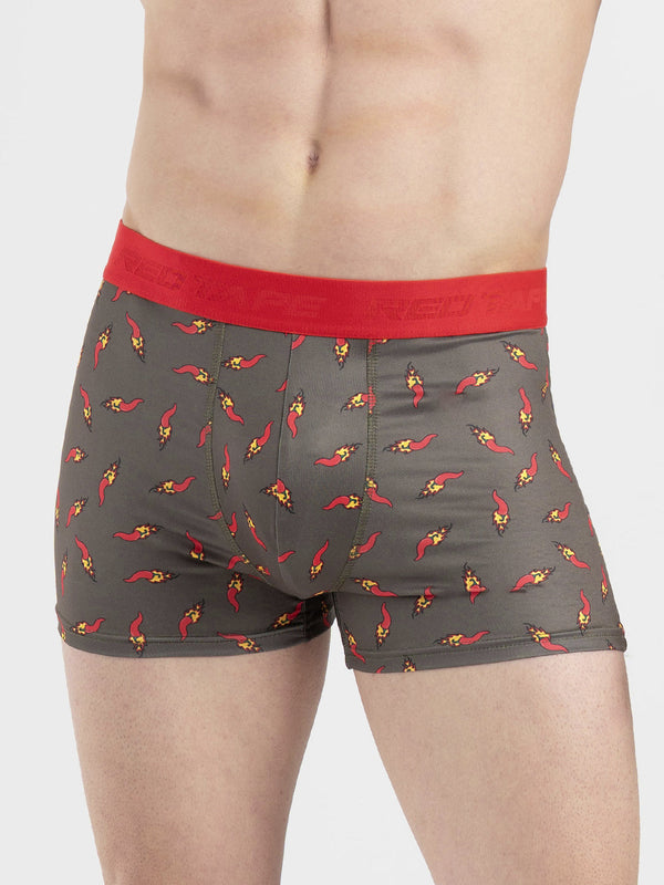 redtape Men’s Olive Printed Elasticated Polyester Stretched Woven Trunk Olive