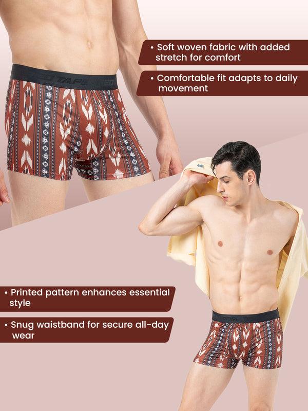 Redtape Men’s Red Printed Elasticated Polyester Stretched Woven Trunk Red