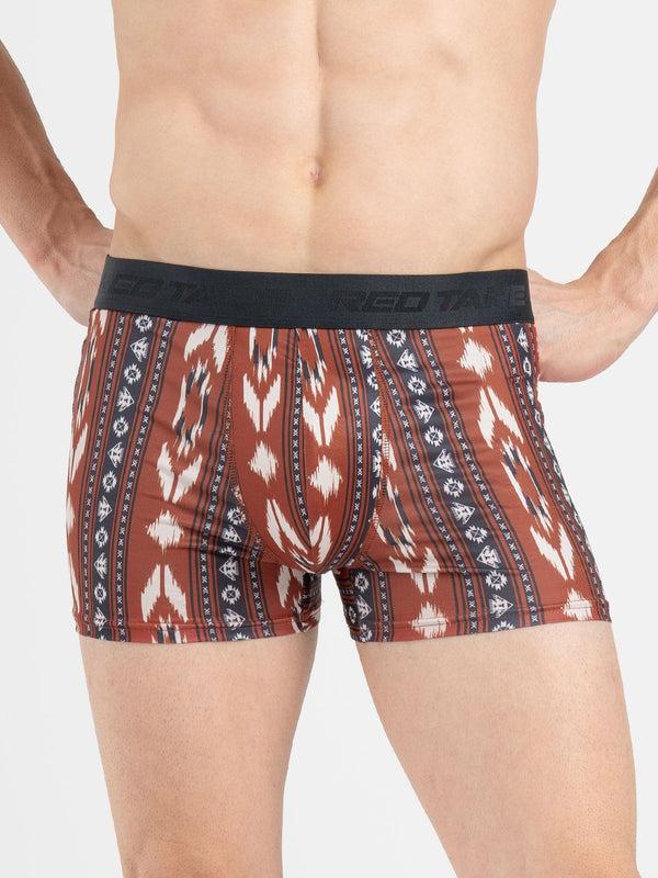 redtape Men’s Red Printed Elasticated Polyester Stretched Woven Trunk Red