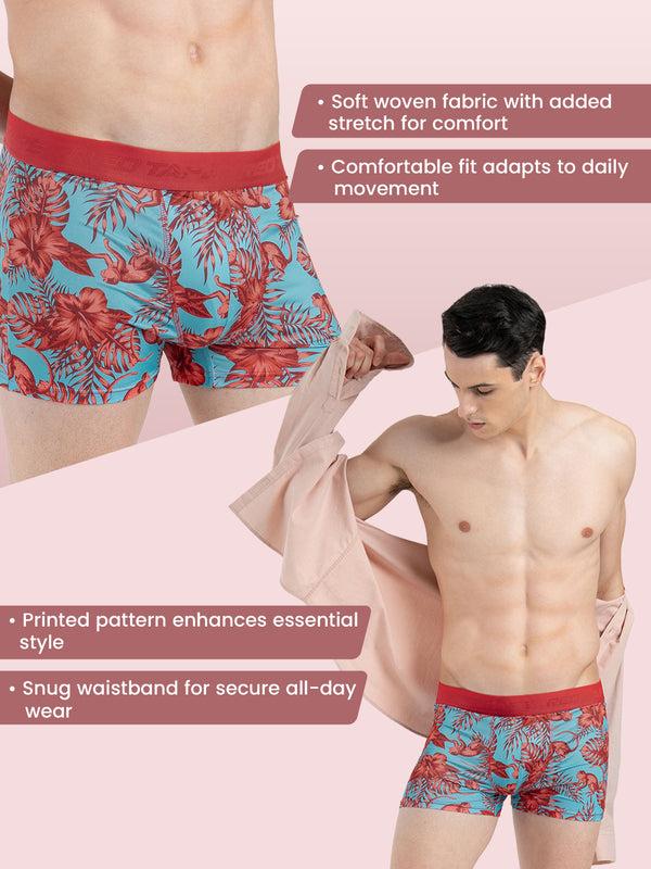 Redtape Men’s Red Printed Elasticated Polyester Stretched Woven Trunk Red