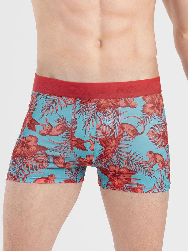 redtape Men’s Red Printed Elasticated Polyester Stretched Woven Trunk Red