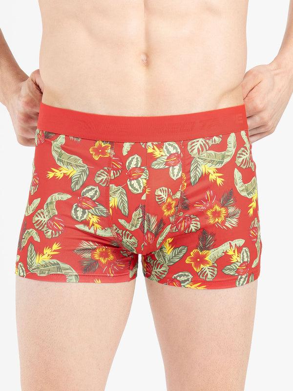 redtape Men’s Red Printed Elasticated Polyester Stretched Woven Trunk Red