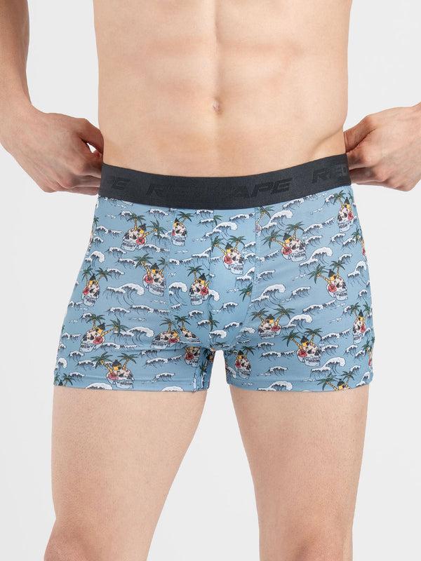 Redtape Men’s Sky Blue Printed Elasticated Polyester Stretched Woven Trunk Sky Blue