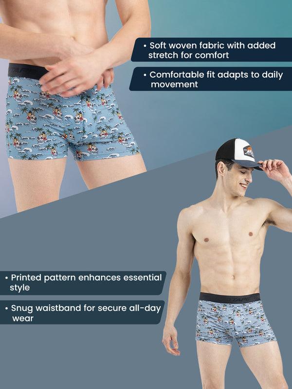 Redtape Men’s Sky Blue Printed Elasticated Polyester Stretched Woven Trunk Sky Blue