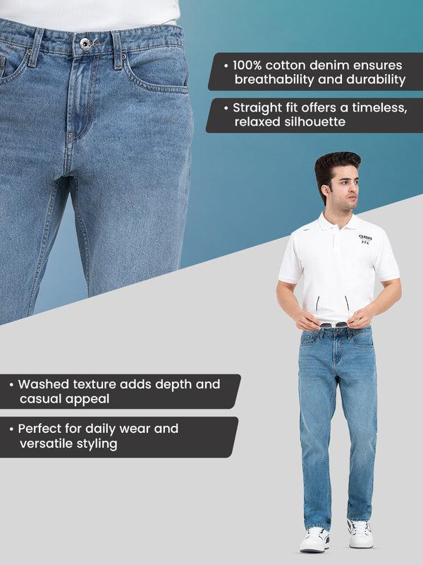 Redtape Men’s Vintage Blue Straight Fit Jeans Vintage Blue