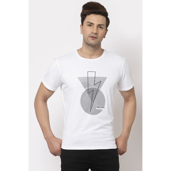 Redtape Men White Round Neck Activewear T-Shirt White