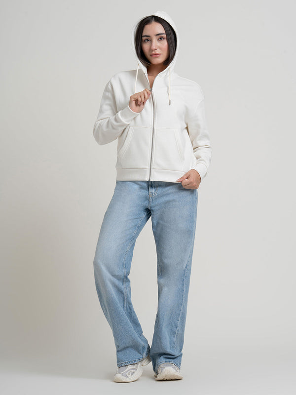 redtape off-White Hoodies for Women | Full-Zip Hoodie for Everyday Comfort Off White