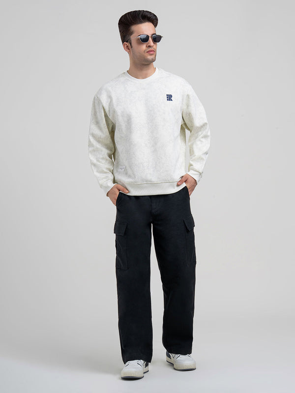 Redtape Off-White Winter Baggy Sweatshirt For Men | Winter-Ready Streetwear Comfort Off White