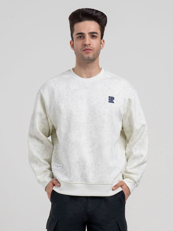 Redtape Off-White Winter Baggy Sweatshirt For Men | Winter-Ready Streetwear Comfort Off White