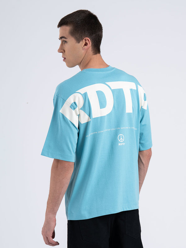 Redtape Oversized Graphic T-Shirt For Men Slate Blue