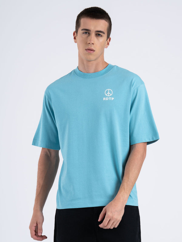 redtape Oversized Graphic T-Shirt for Men Slate Blue