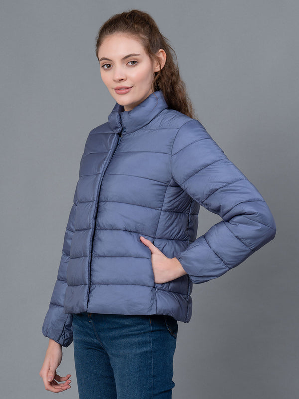 Redtape Pale Blue Solid Nylon Women's Jacket Pale Blue