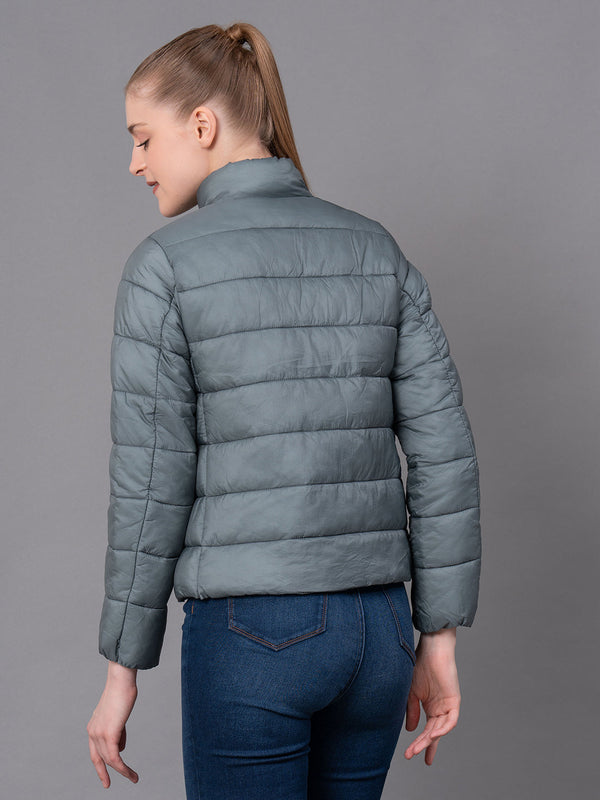 Redtape Pale Green Nylon Solid Women's Padded Jacket Pale Green