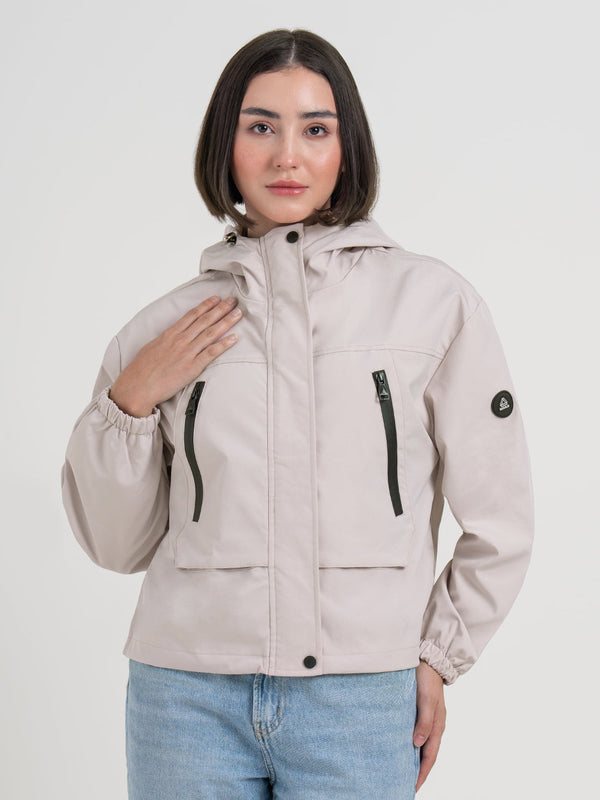 Redtape Pink Hooded Windcheater Jacket For Women | Lightweight Winter Comfort Pastel Pink