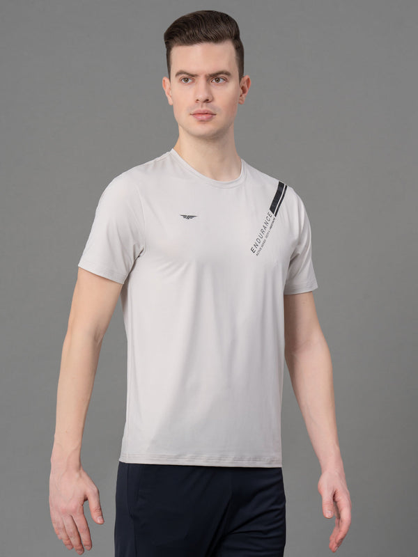 Redtape Printed Light Grey Activewear T-Shirt For Men Light Grey