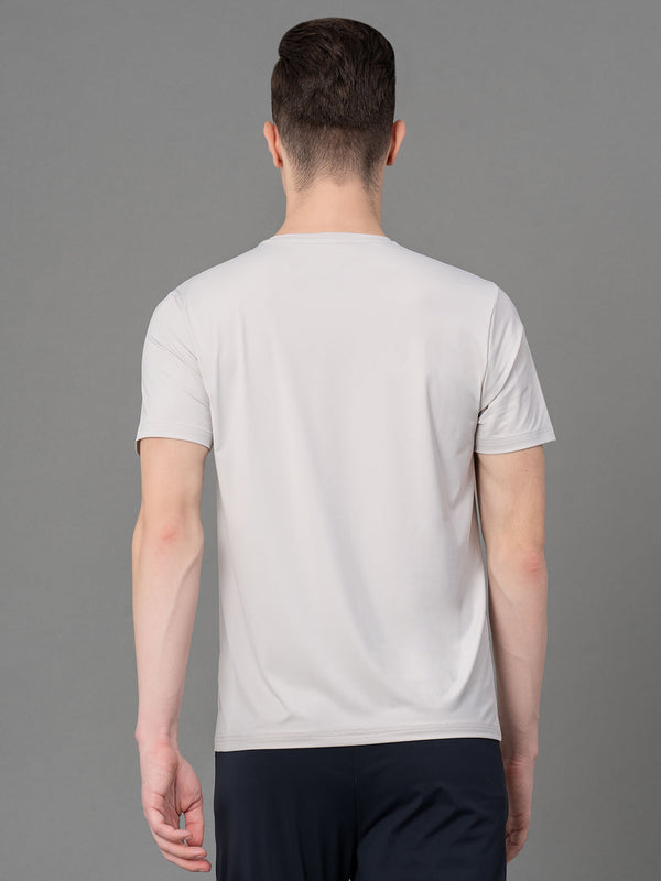 Redtape Printed Light Grey Activewear T-Shirt For Men Light Grey