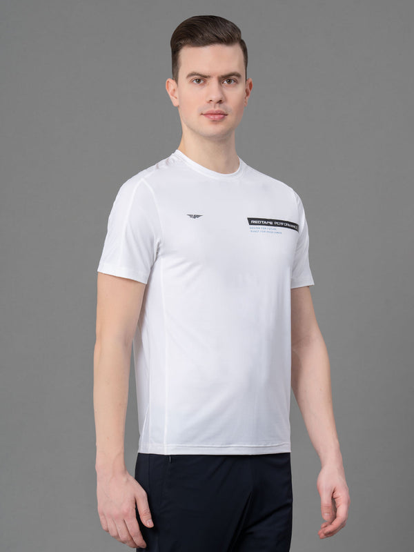 Redtape Printed White Activewear T-Shirt For Men White