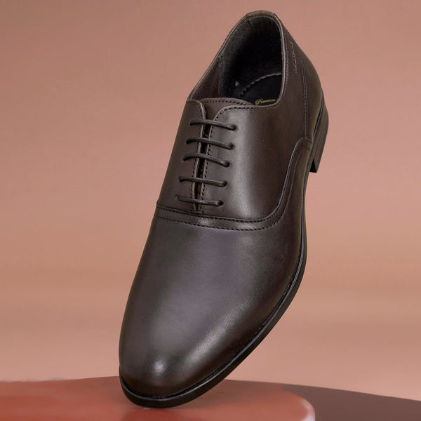 Redtape Red Tape Formal Oxford Shoes For Men |Refined Round-Toe Shaped Real Leather Shoes With Low-cut Pattern Brown