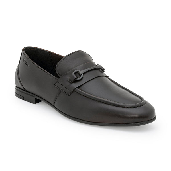 redtape Red Tape Loafers for Men | Real Leather Shoes with Low-cut Pattern Brown