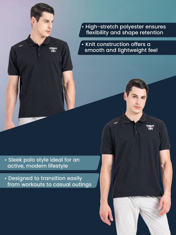 Redtape Athleisure Polo T-Shirt For Men Black
