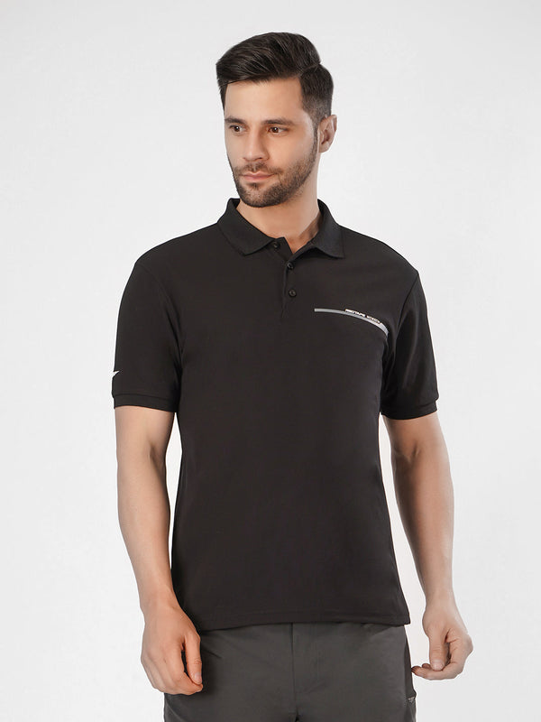 Redtape Athleisure Polo T-Shirt For Men Black