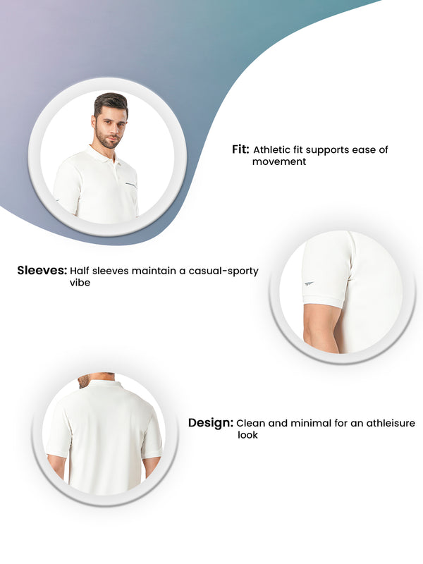 Redtape Athleisure Polo T-Shirt For Men White