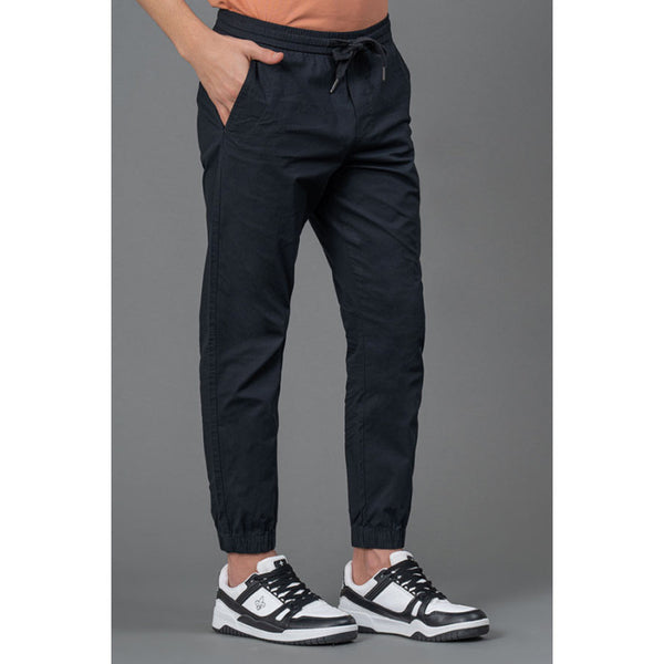 Redtape Black Cotton Joggers For Men Black