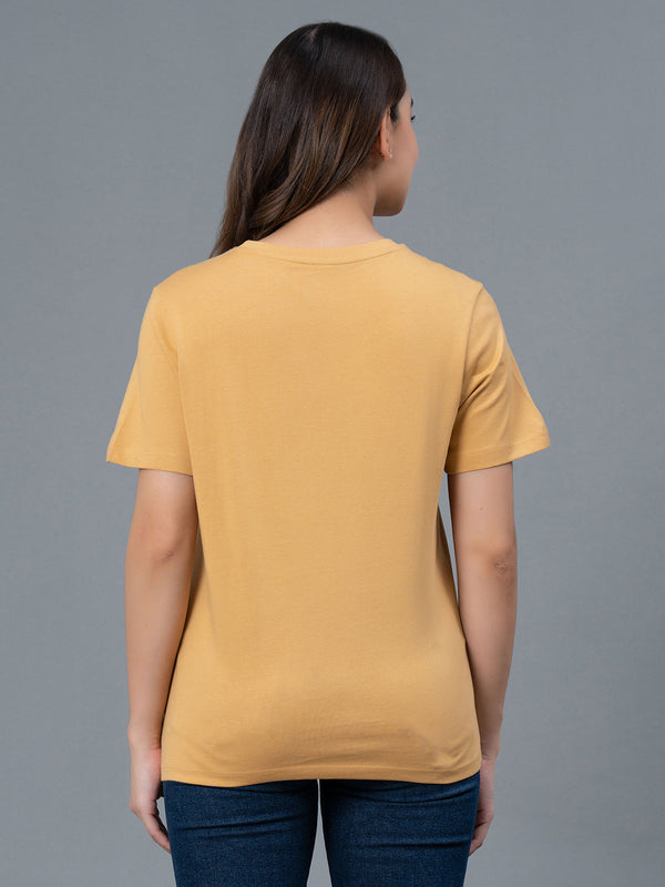 Redtape Casual Cotton T-Shirt For Women Khaki
