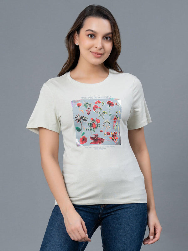 redtape Casual Cotton T-Shirt for Women Light Mint