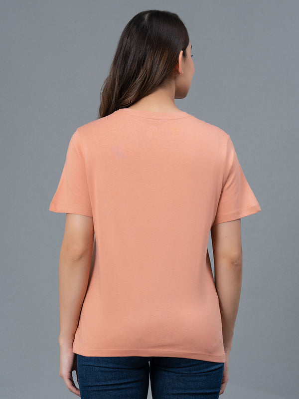 Redtape Casual Cotton T-Shirt For Women Orange