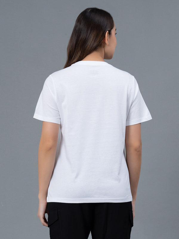 Redtape Casual Graphic Print Cotton T-Shirt White