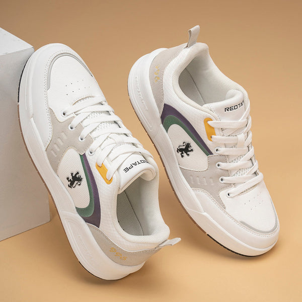 Redtape Casual Sneaker Shoes For Men White/Yellow