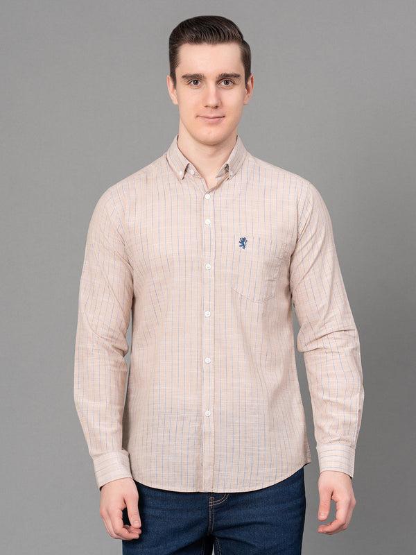 Redtape Casual Striped Shirt For Men Beige