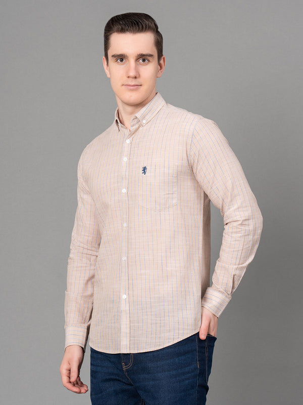Redtape Casual Striped Shirt For Men Beige