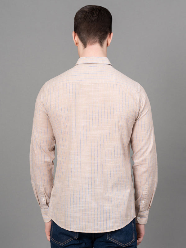 Redtape Casual Striped Shirt For Men Beige