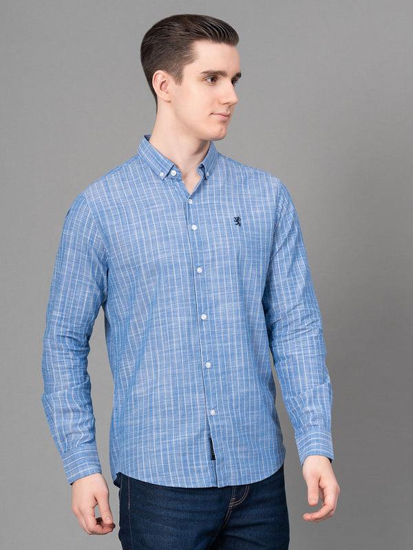 Redtape Casual Striped Shirt For Men Blue