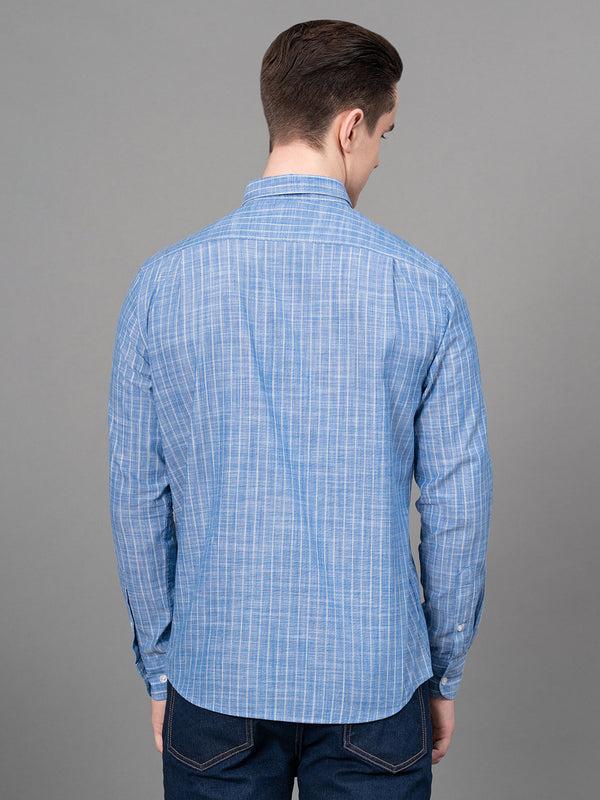 Redtape Casual Striped Shirt For Men Blue