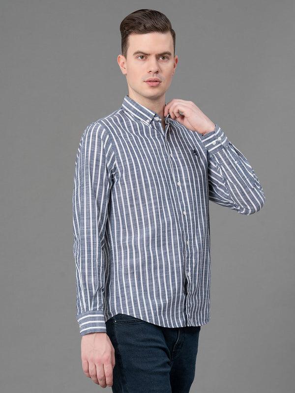 Redtape Casual Striped Shirt For Men Navy