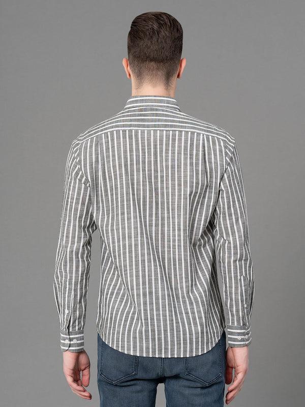 Redtape Casual Striped Shirt For Men Olive