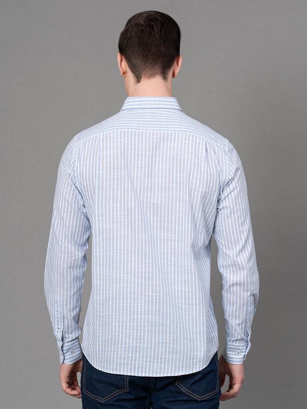 Redtape Casual Striped Shirt For Men Sky Blue