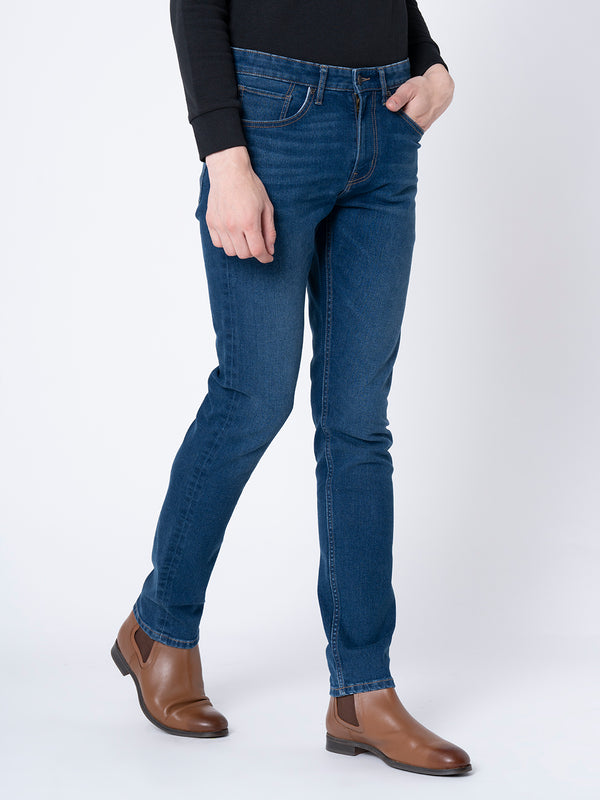 Redtape Classic Skinny Jeans For Men Dark Blue
