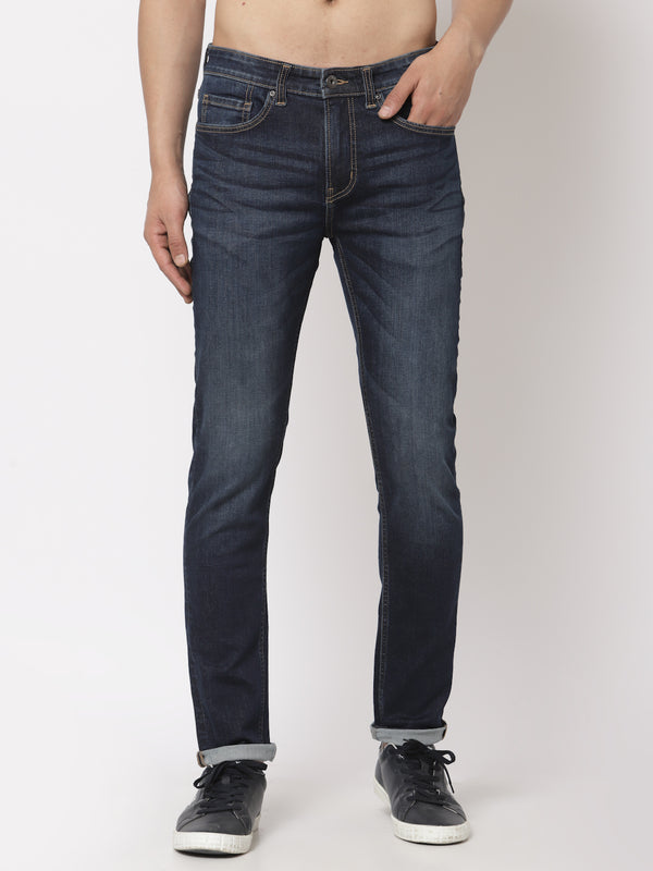 Redtape Classic Skinny Jeans For Men Dark Blue