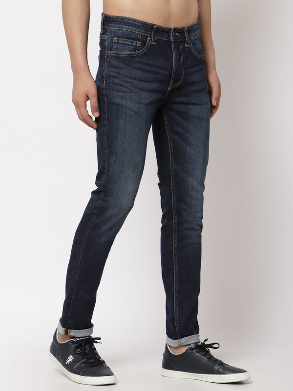 Redtape Classic Skinny Jeans For Men Dark Blue